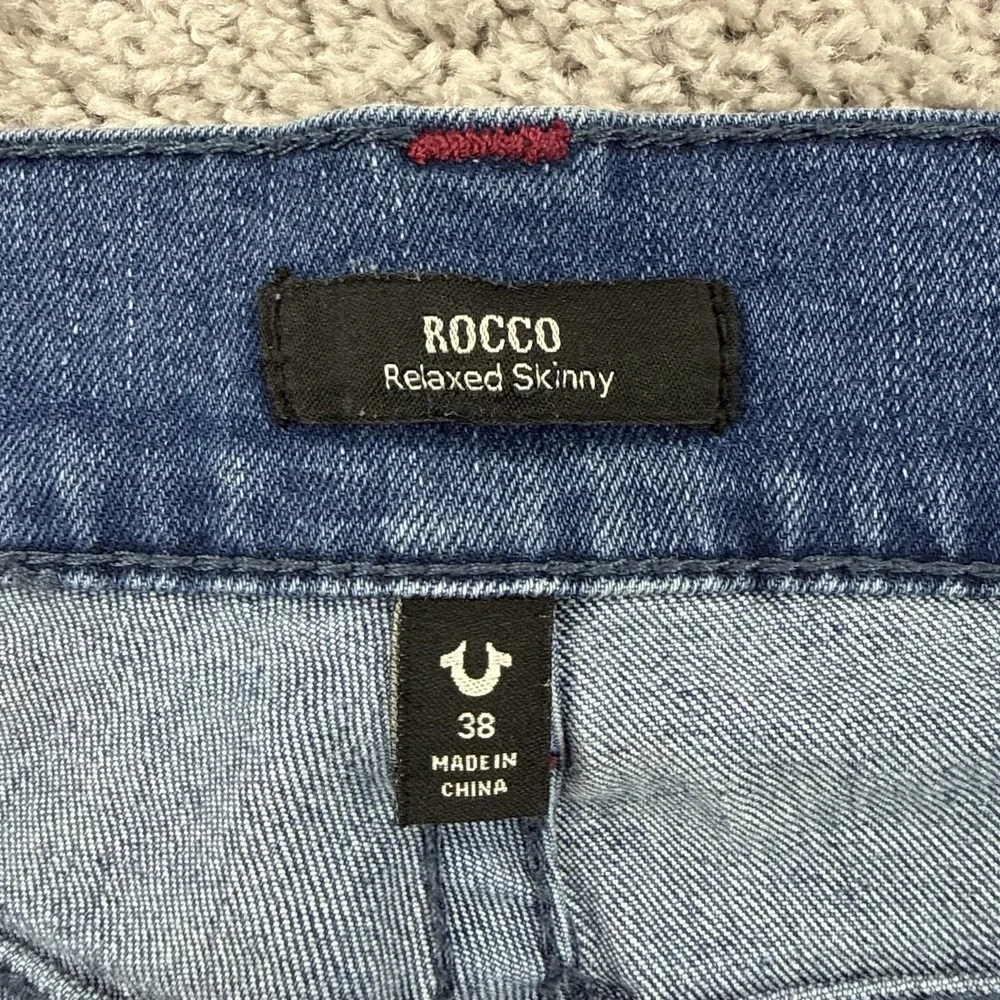 True Religion Jeans Men's 38 Rocco Relaxed Skinny Flap Pockets Cotton Stretch